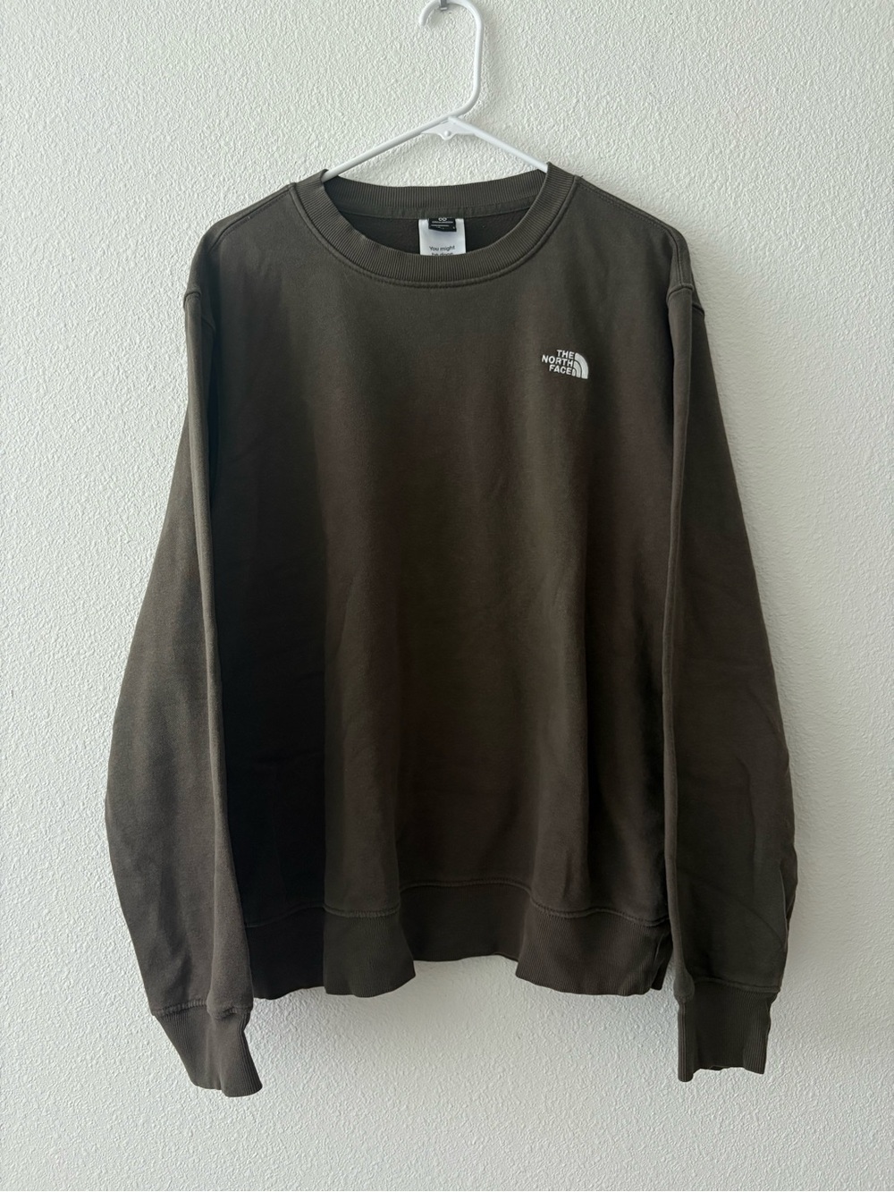 North Face Men's Dark Green Crewneck Sweatshirt
